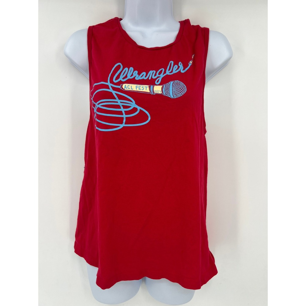 Wrangler Austin City Limits ACL Music Festival 2024 Red Graphic Muscle Tank L
